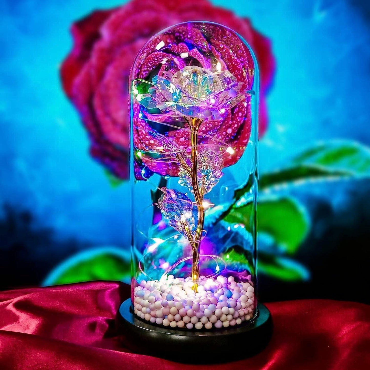 Enchanted Rose Light – Eternal Flower in Glass Dome with Soft LED Glow