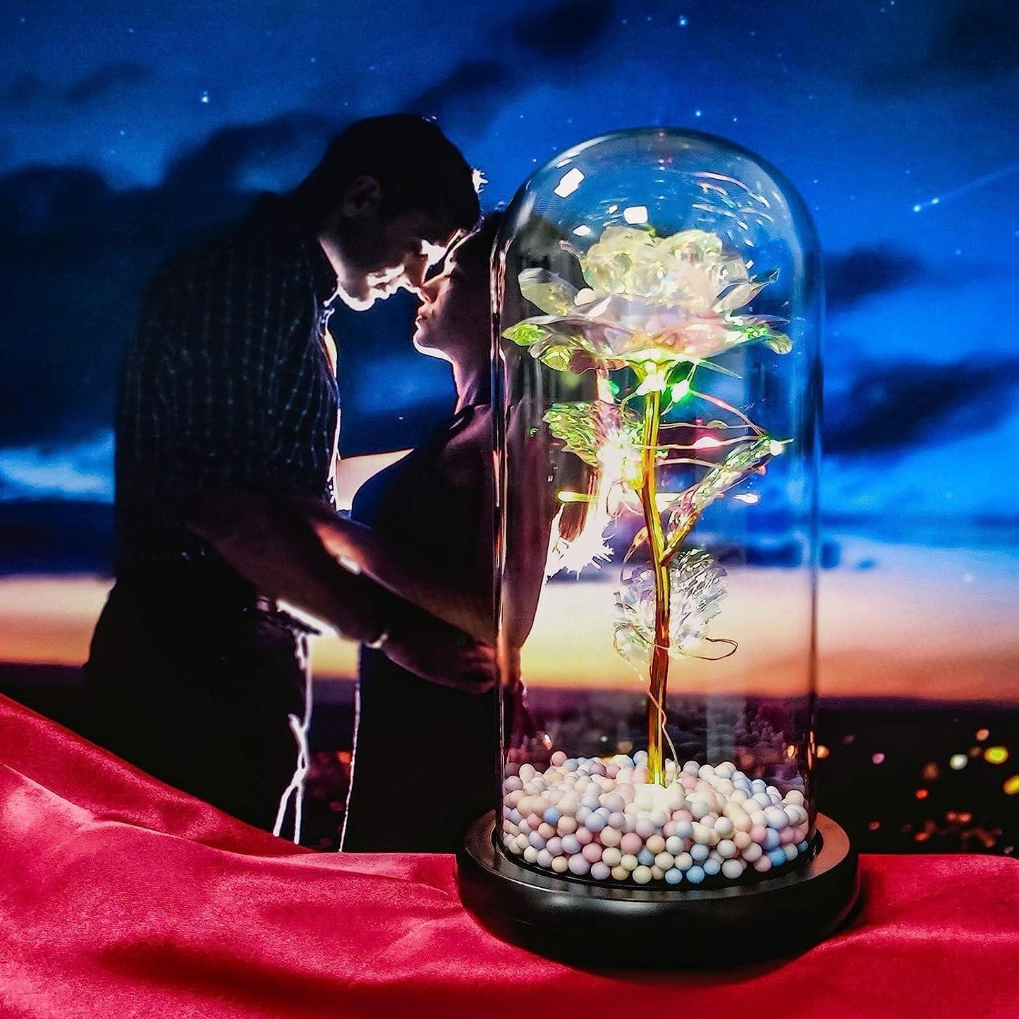Enchanted Rose Light – Eternal Flower in Glass Dome with Soft LED Glow