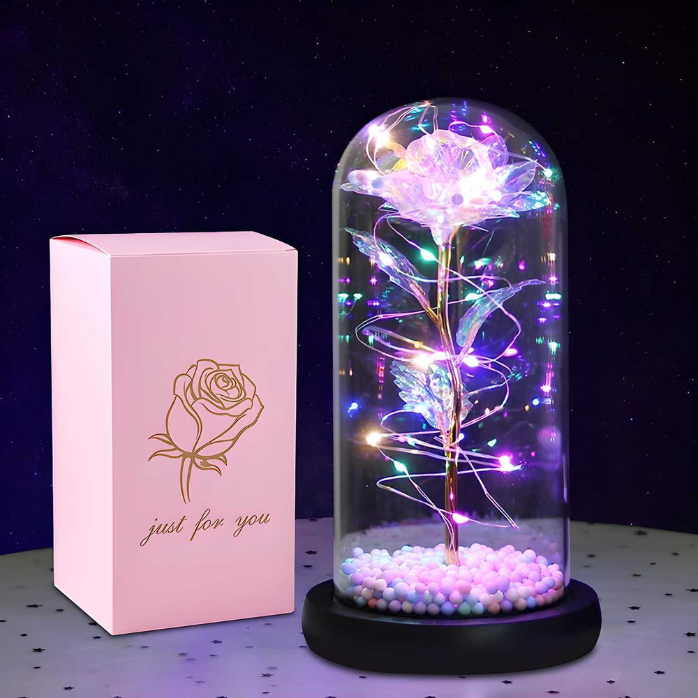 Enchanted Rose Light – Eternal Flower in Glass Dome with Soft LED Glow