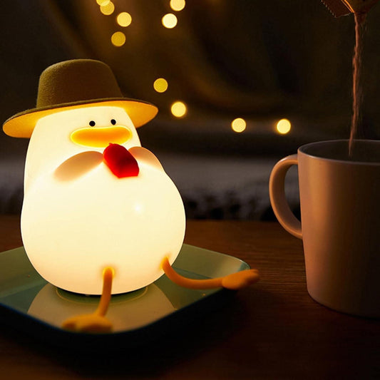 Cute Duck Night Light – Soft Silicone Bedside Lamp for Kids & Home Décor